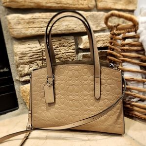 Coach Charlie carryall bag in taupe/tan